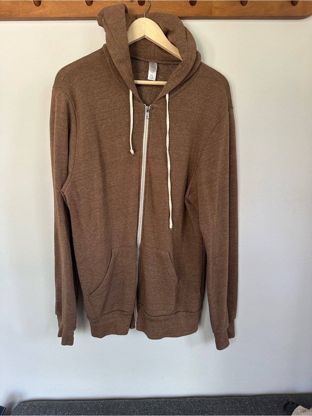 Alternative Brown Full-Zip Hooded Sweatshirt